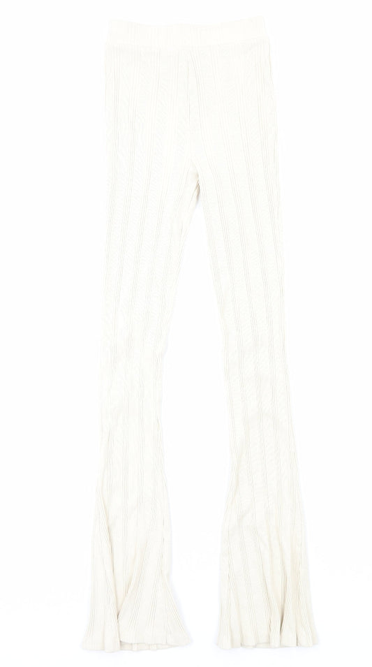 Womens UK Size S Zara Regular Fit  Beige Trousers