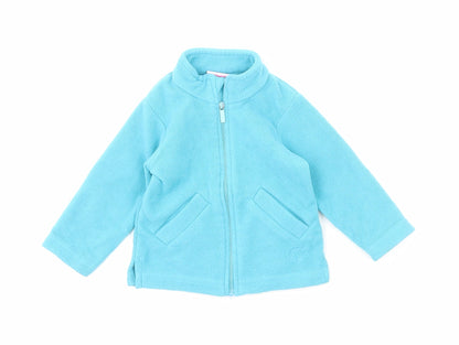 Preworn Girls Blue Jacket Size 3-6 Months Zip