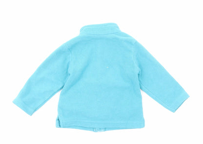 Preworn Girls Blue Jacket Size 3-6 Months Zip
