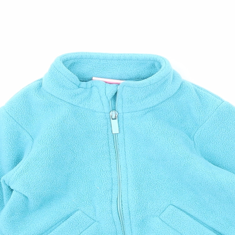 Preworn Girls Blue Jacket Size 3-6 Months Zip