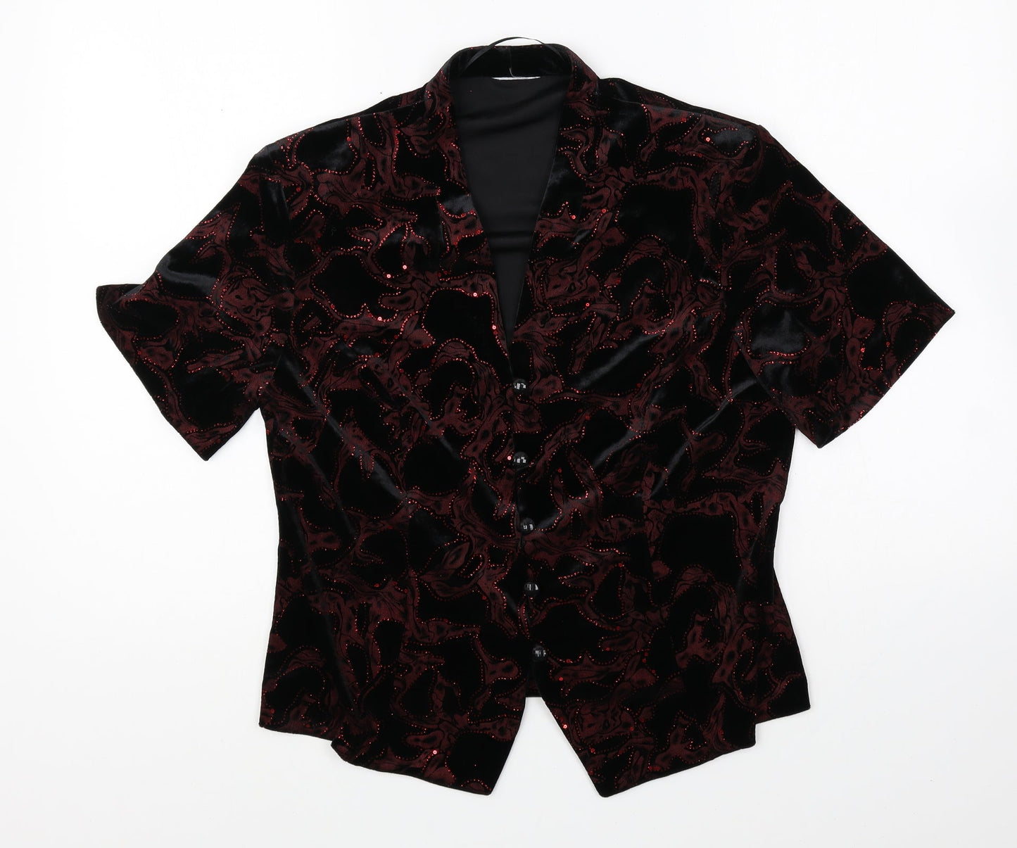 Womens UK Size 14 Roman Originals Black Basic Button-Up
