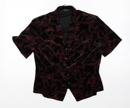 Womens UK Size 14 Roman Originals Black Basic Button-Up