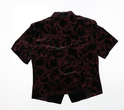 Womens UK Size 14 Roman Originals Black Basic Button-Up