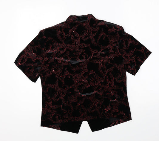 Womens UK Size 14 Roman Originals Black Basic Button-Up