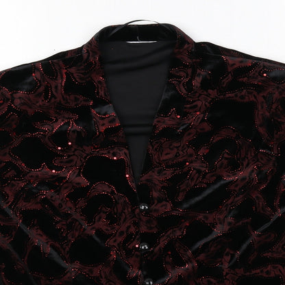 Womens UK Size 14 Roman Originals Black Basic Button-Up