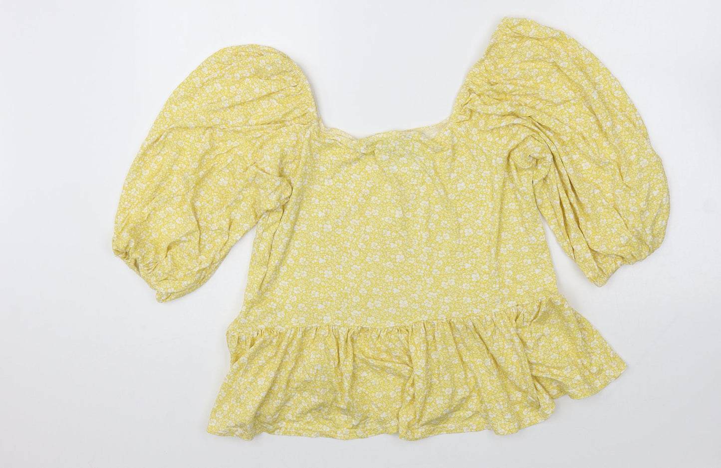 Womens UK Size 18 Peacocks Yellow Cropped T-Shirt