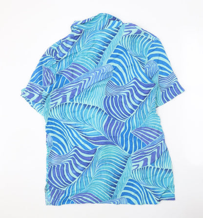 Womens UK Size 14 Chianti Blue Basic Button-Up