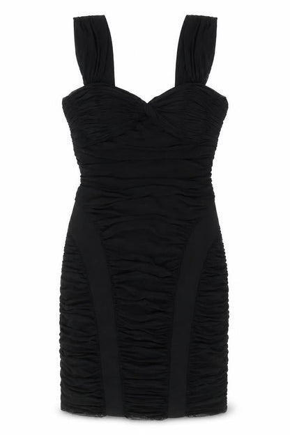 Sousourada Womens Black Polyester Shift Size L Off the Shoulder Zip