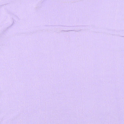 Eye Design Womens Purple Floral Polyester Basic T-Shirt Size M Round Neck