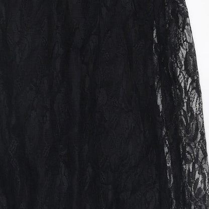 Young Mayfair Womens Black Polyester Maxi Size 8 Round Neck Zip