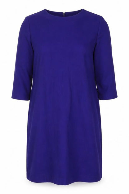 Positive Attitude Womens Blue Acrylic Shift One Size Round Neck Zip