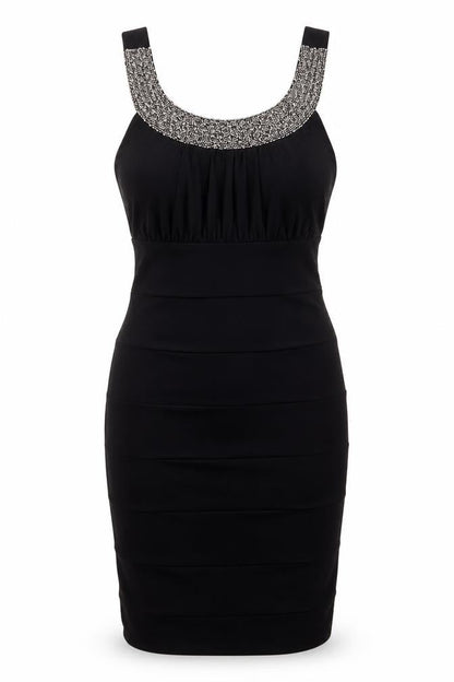 Scarlett Nite Womens Black Polyester Bodycon Size 12 Scoop Neck Pullover