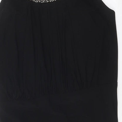Scarlett Nite Womens Black Polyester Bodycon Size 12 Scoop Neck Pullover