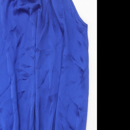 River Island Womens Blue Polyester Basic Tank Size 12 Round Neck
