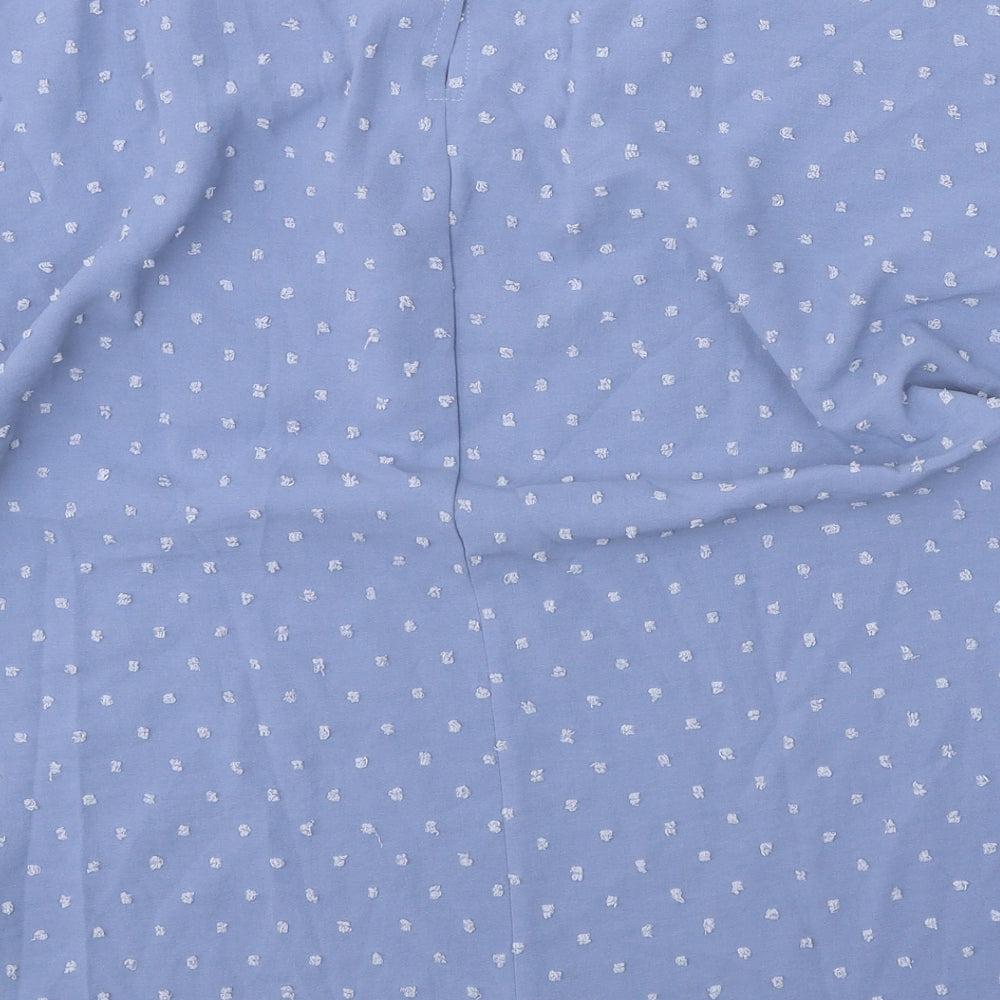 SheIn Womens Blue Geometric Polyester Basic Blouse Size M Round Neck