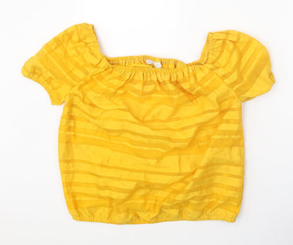 Womens UK Size S New York & Company Yellow Basic Blouse