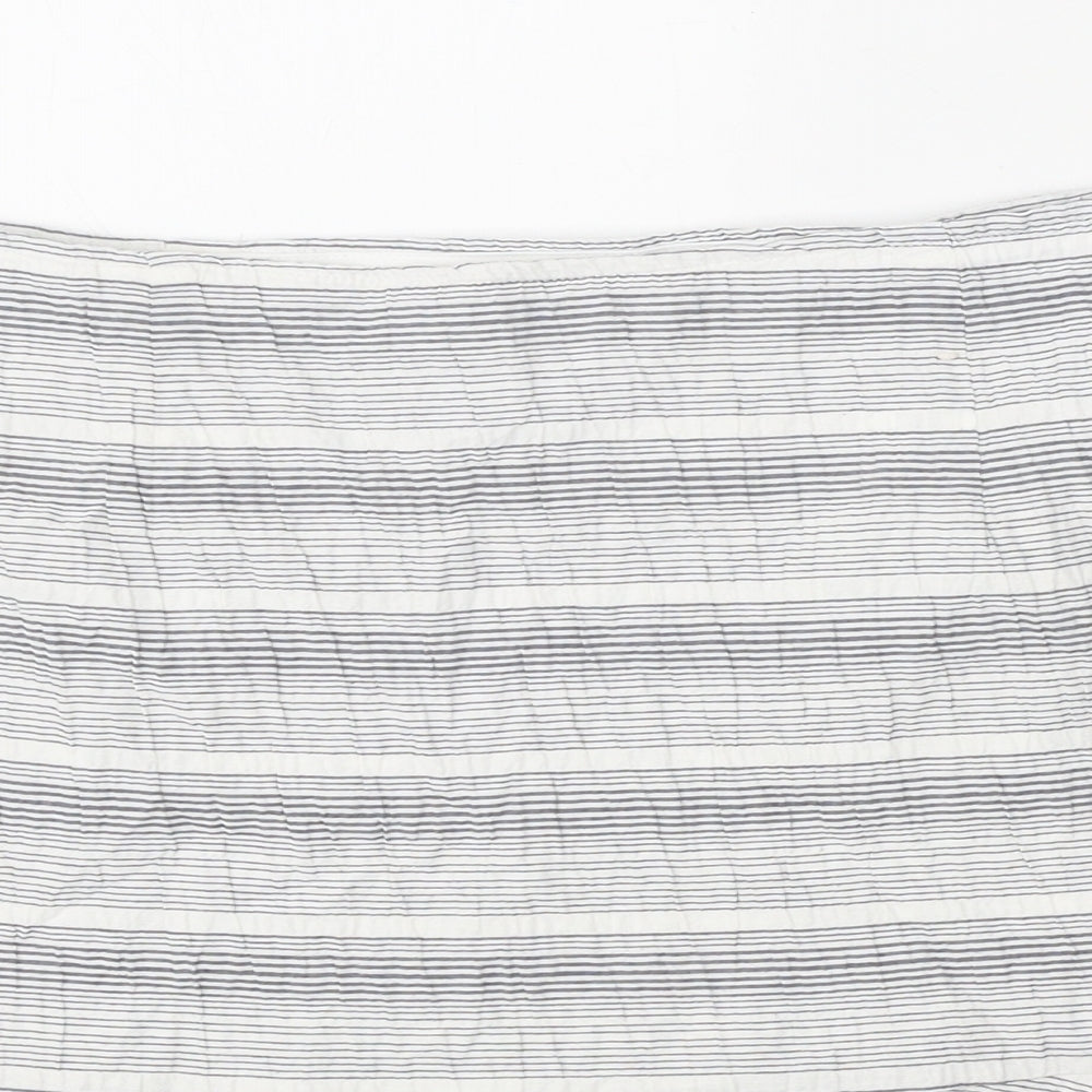 TU Womens Grey Striped Cotton Trumpet Skirt Size 12 Zip