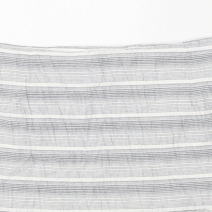 TU Womens Grey Striped Cotton Trumpet Skirt Size 12 Zip