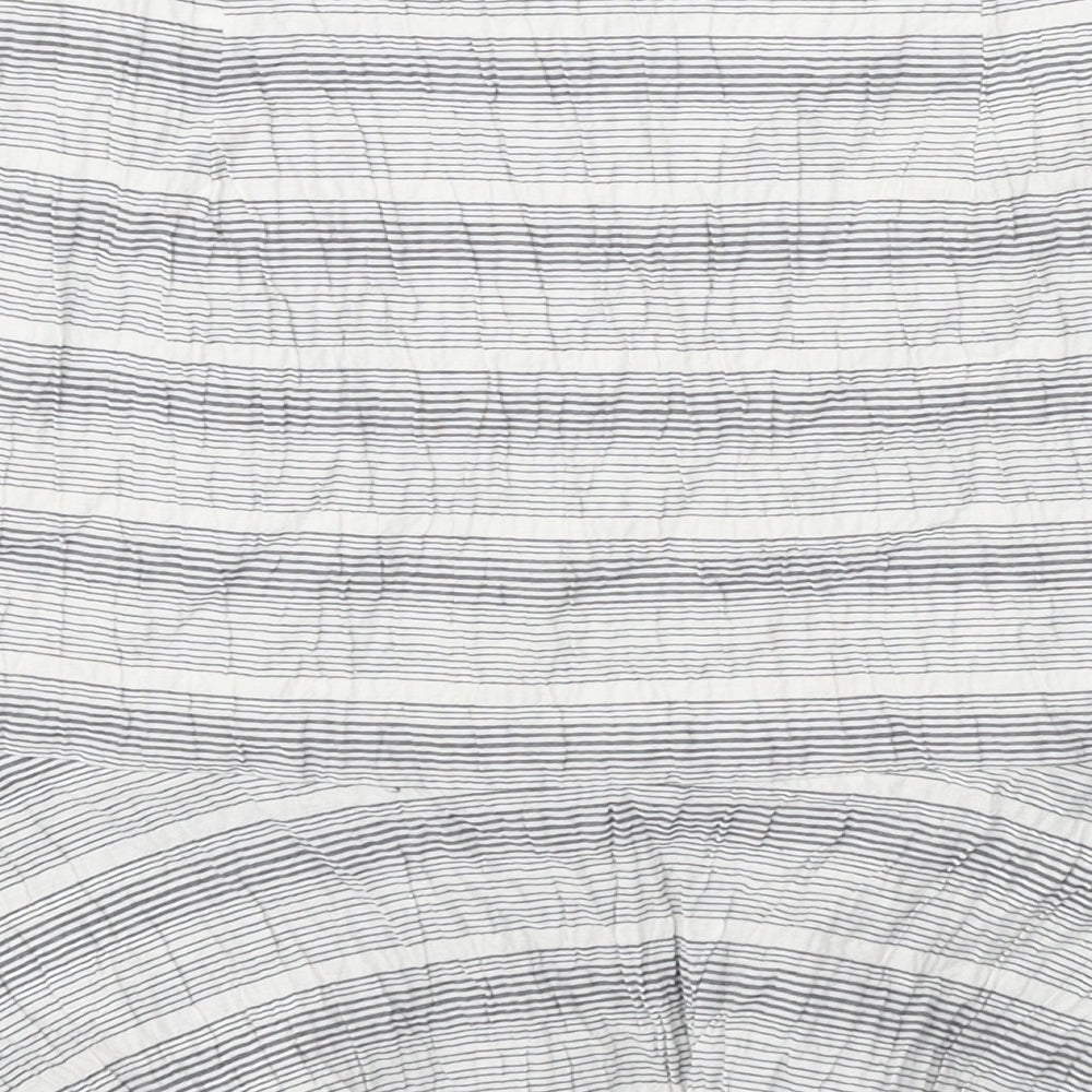 TU Womens Grey Striped Cotton Trumpet Skirt Size 12 Zip