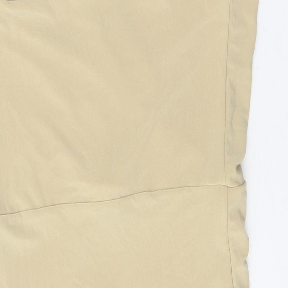 Boohoo Womens Beige Polyester Mini Size 10 V-Neck Pullover