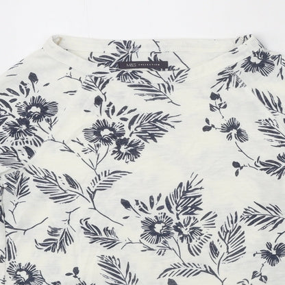 Womens UK Size 8 Marks and Spencer White Basic Blouse