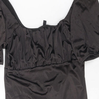 Divided Womens Black Polyester Mini Size M Off the Shoulder Pullover