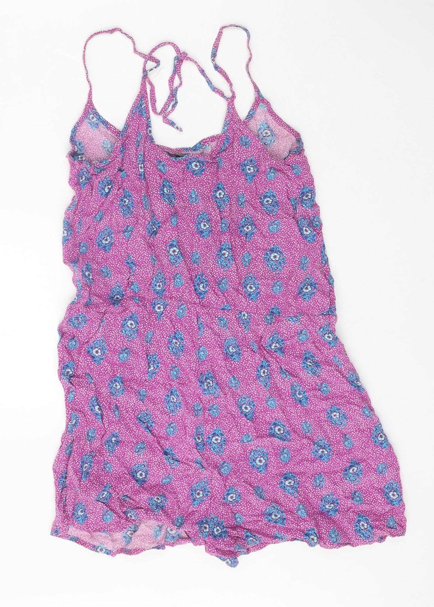 Papaya Womens Purple Geometric Viscose Playsuit One-Piece Size 10 Pullover