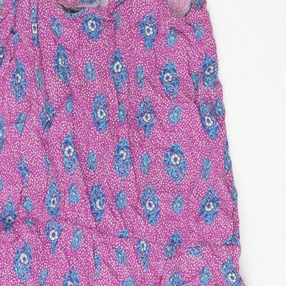 Papaya Womens Purple Geometric Viscose Playsuit One-Piece Size 10 Pullover