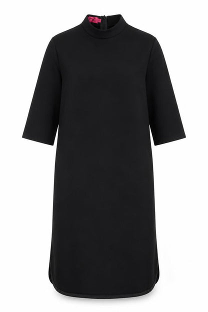 Boohoo Womens Black Polyester Shift Size 8 Mock Neck Zip