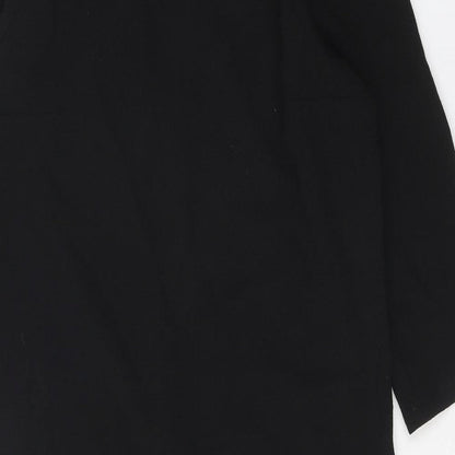 Boohoo Womens Black Polyester Shift Size 8 Mock Neck Zip