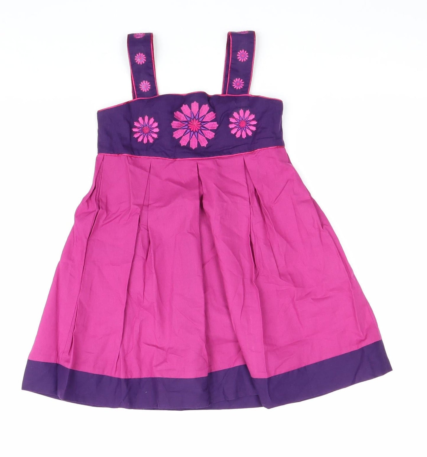 Spirit Of Arabia Girls Pink 100% Cotton A-Line Size M Square Neck Zip