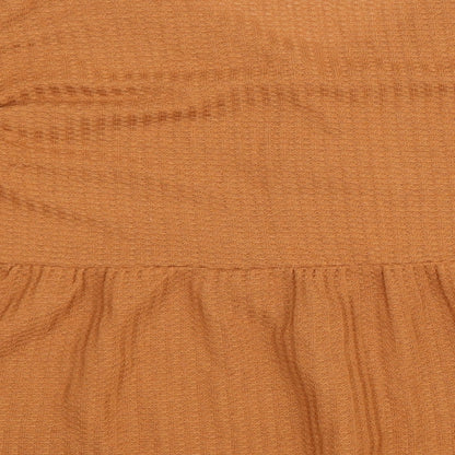 SheIn Womens Brown Cotton Basic Blouse Size XL Scoop Neck