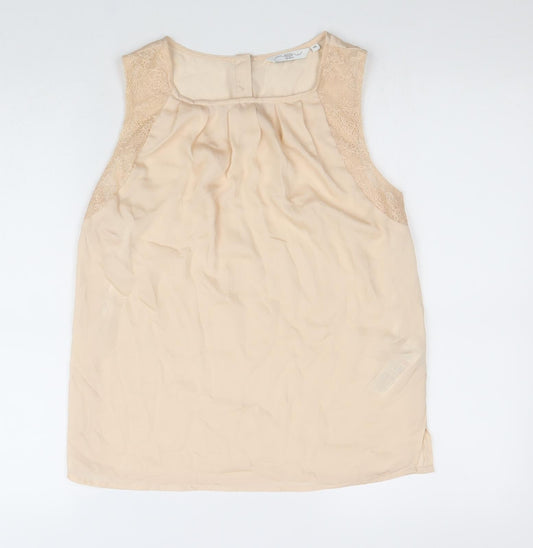 Womens UK Size 10 New Look Beige Basic Blouse