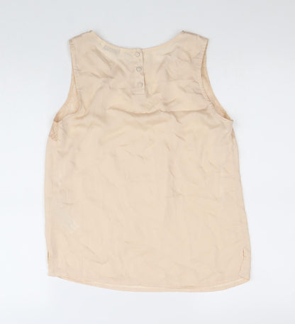 Womens UK Size 10 New Look Beige Basic Blouse