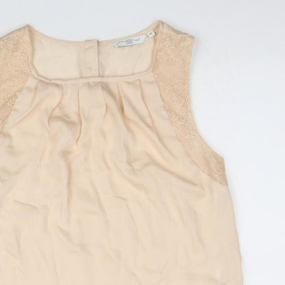 Womens UK Size 10 New Look Beige Basic Blouse