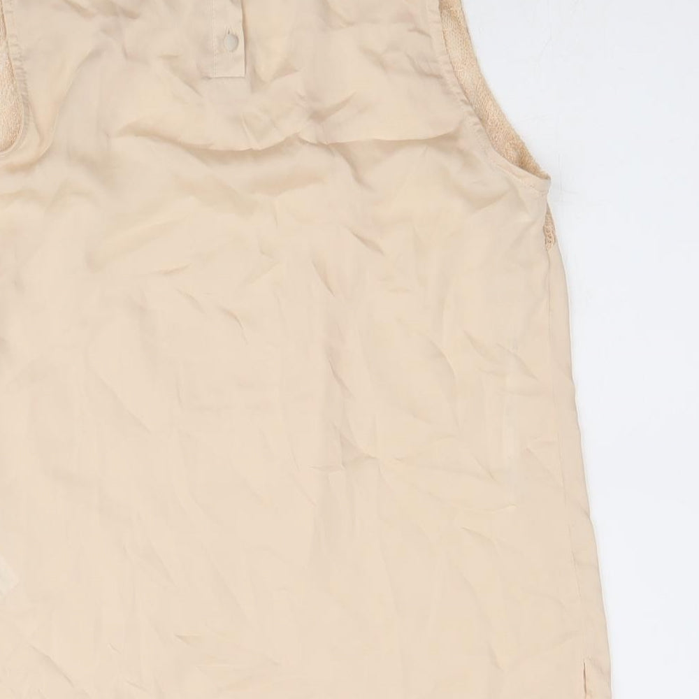 Womens UK Size 10 New Look Beige Basic Blouse