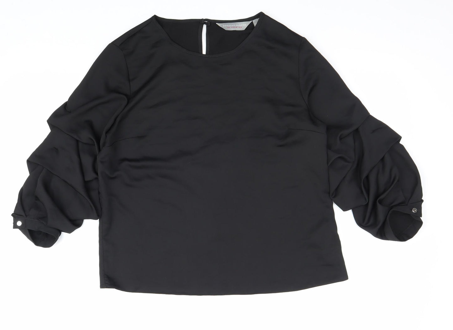 Womens UK Size 10 Dorothy Perkins Black Basic Blouse