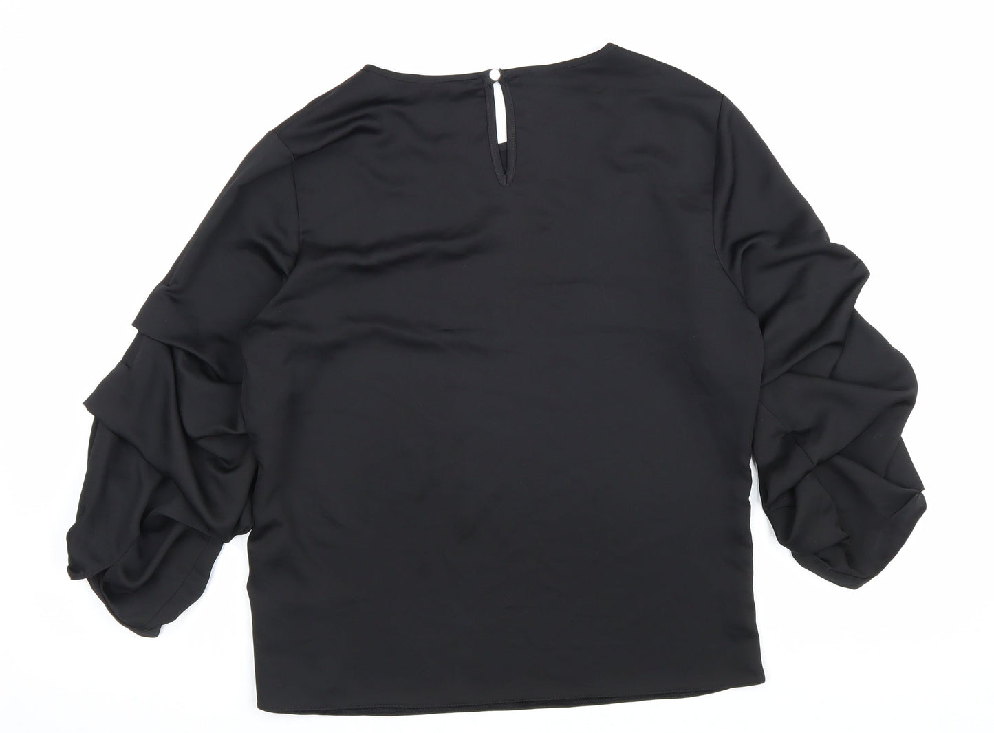 Womens UK Size 10 Dorothy Perkins Black Basic Blouse