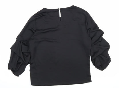 Womens UK Size 10 Dorothy Perkins Black Basic Blouse