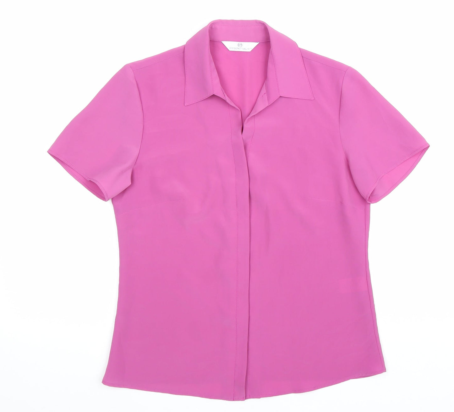 Womens UK Size 10 Essentials Pink Basic Button-Up