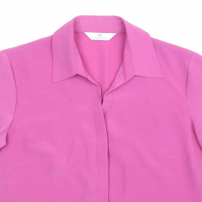 Womens UK Size 10 Essentials Pink Basic Button-Up