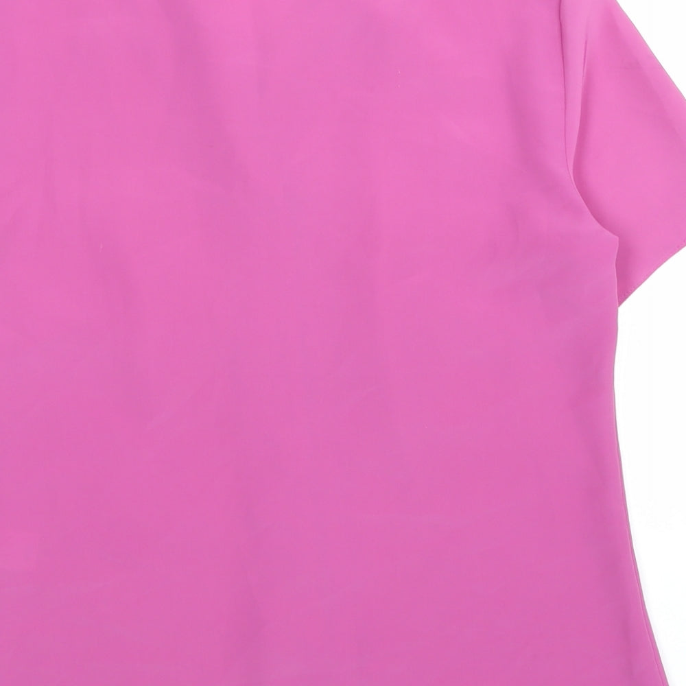 Womens UK Size 10 Essentials Pink Basic Button-Up