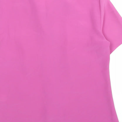 Womens UK Size 10 Essentials Pink Basic Button-Up