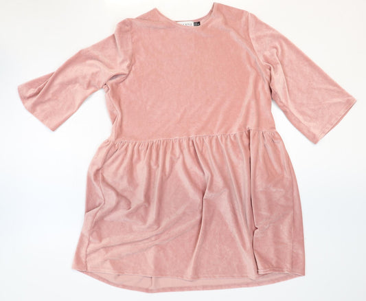 In the Style Womens Pink Polyester Fit & Flare Size 12 Round Neck Pullover