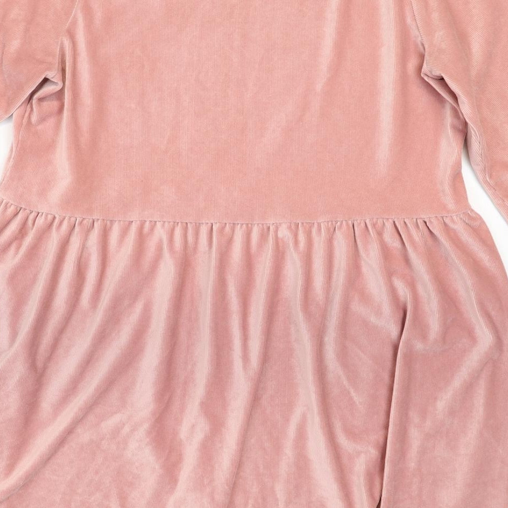 In the Style Womens Pink Polyester Fit & Flare Size 12 Round Neck Pullover