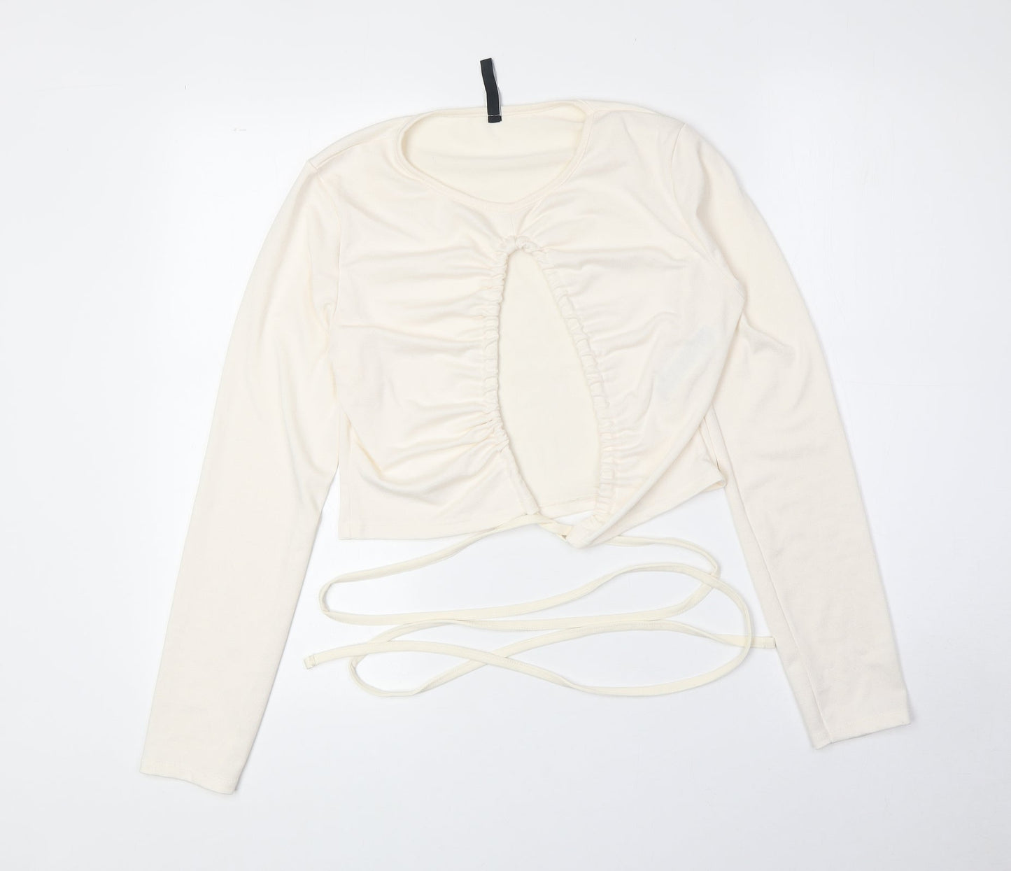 Womens UK Size 14 Preworn Ivory Basic T-Shirt
