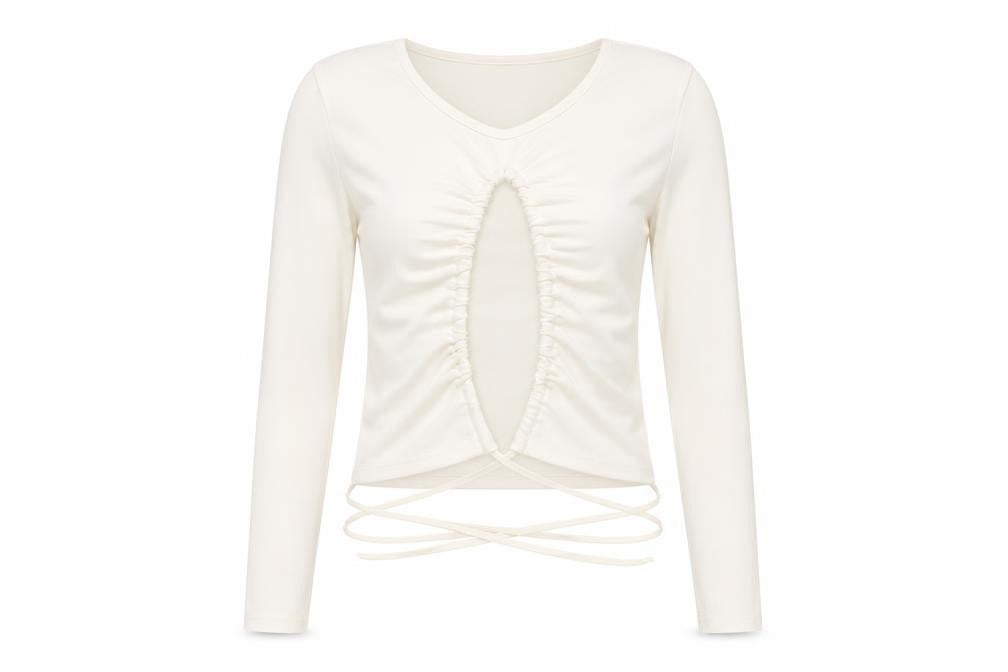 Womens UK Size 14 Preworn Ivory Basic T-Shirt