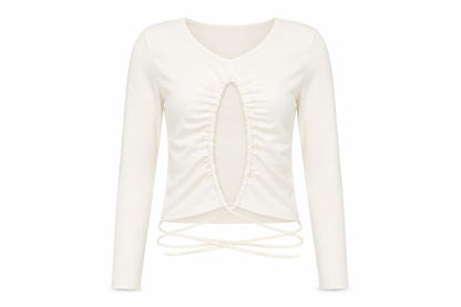 Womens UK Size 14 Preworn Ivory Basic T-Shirt