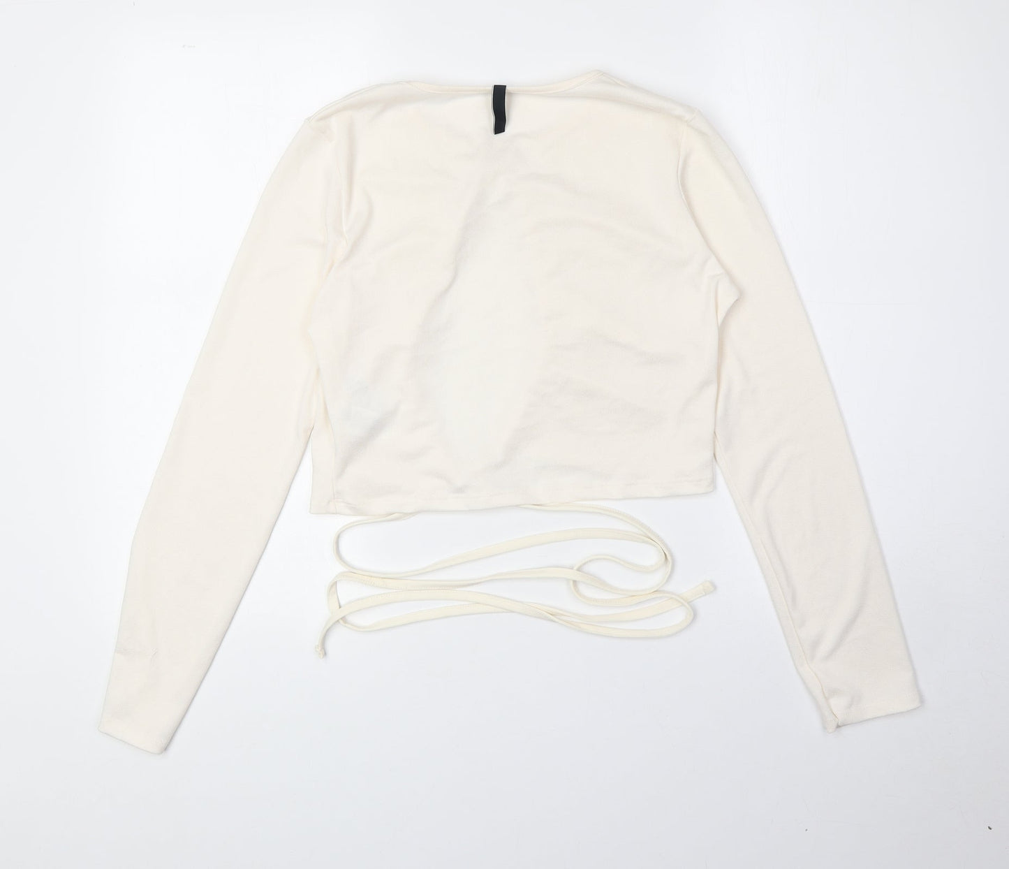 Womens UK Size 14 Preworn Ivory Basic T-Shirt