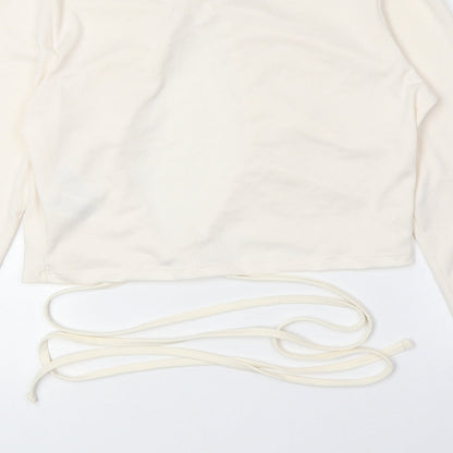 Womens UK Size 14 Preworn Ivory Basic T-Shirt